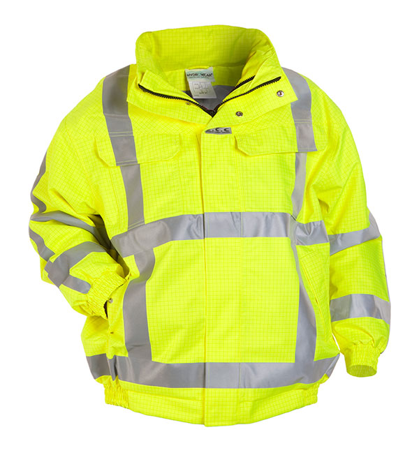 MOERS MULTI SNS FLAME RETARDANT ANTI-STATIC HIGH VISIBILITY WATERPROOF PILOT JACKET SATURN YELLOW