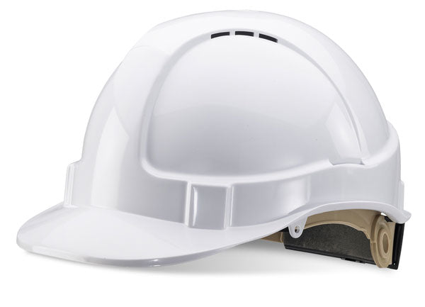 WHEEL RATCHET VENTED SAFETY HELMET  YELLOW 