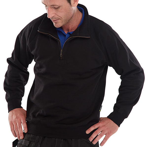 QUARTER ZIP SWEATSHIRT BLACK M