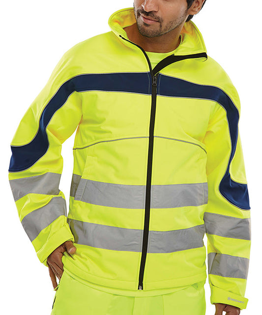 ETON HI-VIZ SOFT SHELL JACKET SATURN YELLOW / NAVY