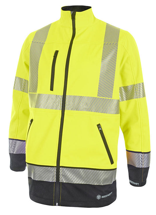 HIVIS TWO TONE SOFTSHELL SATURN YELLOW / NAVY