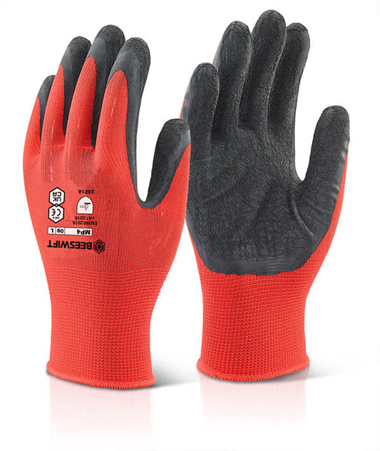 MULTI-PURPOSE FULLY COATED LATEX POLYESTER KNITTED GLOVE BLACK L