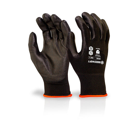 PU COATED GLOVES GREY L